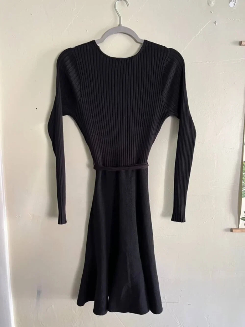 Black wrap sweater dress
